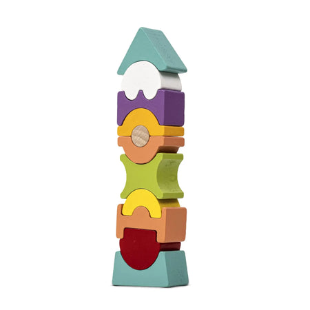 Baybee Wooden Rainbow Tower Building Blocks for Kids BAYBEE