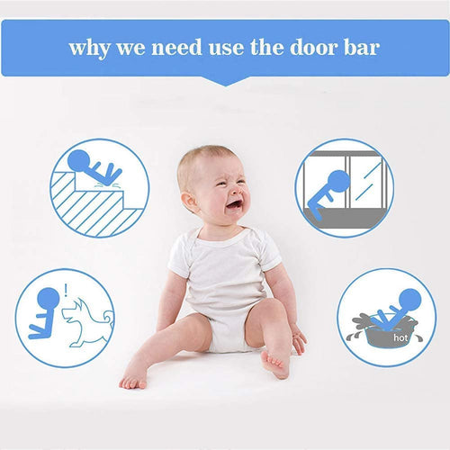 Baybee Auto-Close Baby Safety Gate, Extra Tall Walk-Thru Child Gate for Stairs (White, 75–85 cm) BAYBEE