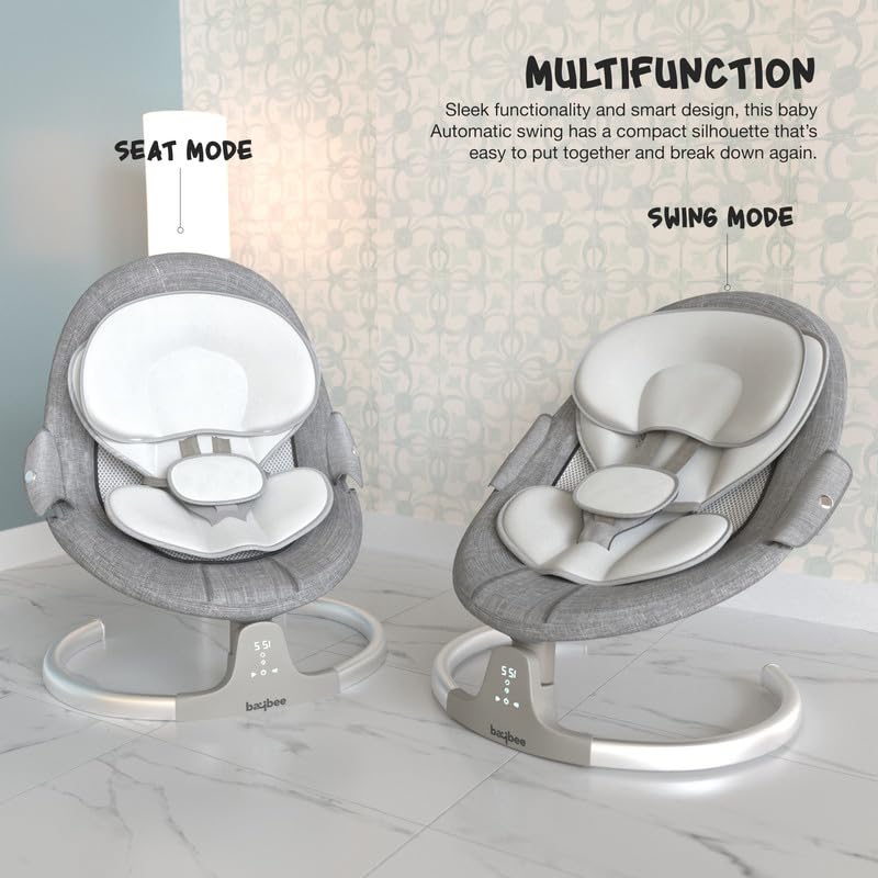 Baybee Lullabies Automatic Electric Baby Swing Cradle with Adjustable Swing Speed, Recline and Bluetooth