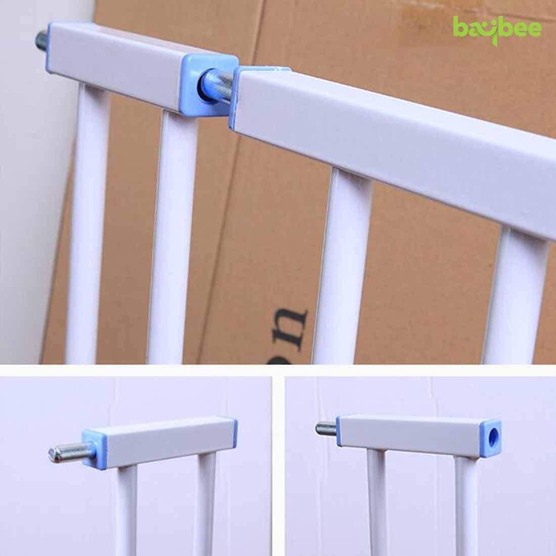 Baybee Auto Close Baby Safety Gate Extension, Extra Tall Durable Baby Gate Extension Fence Barrier Dog Gate (White - L30 x H77 CM)