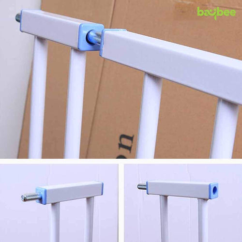 Baybee Auto Close Baby Safety Gate Extension, Extra Tall Durable Baby Gate Extension Fence Barrier Dog Gate (White - L30 x H77 CM) BAYBEE