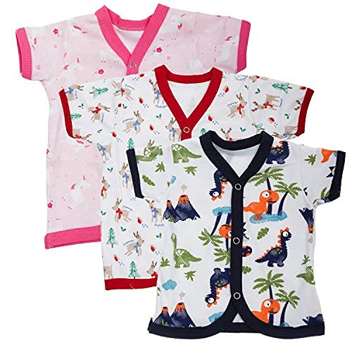 Baybee Pack of 6 Cotton Baby Unisex Regular Fit Clothing Set Baby Top Jablas 0-3 Months BAYBEE