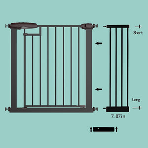 Baybee Auto Close Baby Safety Gate Extension 20 Cm (Black)