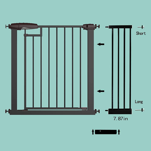 Baybee Auto Close Baby Safety Gate Extension 20 Cm (Black) BAYBEE