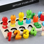 Baybee Wooden Digital Fish Catching Board Games Number Matching Puzzle for Kids with Magnetic Fish Toys BAYBEE