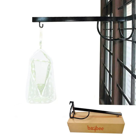 BAYBEE Baby Cradle Metal Hanger for Newborn Babies (76 x 26 x 8 cm) - Black BAYBEE
