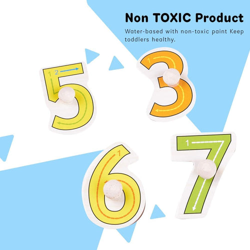 Baybee 2 in 1 Wooden Number and Shape Puzzles for Kids Wooden Numbers BAYBEE