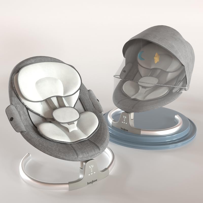 Baybee Lullabies Automatic Electric Baby Swing Cradle with Adjustable Swing Speed, Recline and Bluetooth