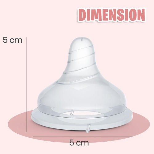 Baybee Wide Neck Baby Bottle Silicone Nipple Natural Flow Rate Feeding Teat/Nipple for Infant, Toddlers, Anti Colic BPA Free Slow Flow New Born Baby Feeding Bottle Nipple 0M+ (Large) BAYBEE