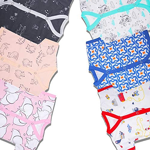 Baybee Pack of 6 Cotton Baby Unisex Regular Fit Clothing Set Baby Top Jablas 0-3 Months BAYBEE