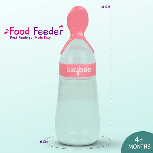 Baybee Silicone Food Squeeze Feeder Anti-Colic & BPA Free with Spoon for Infants Baybee India