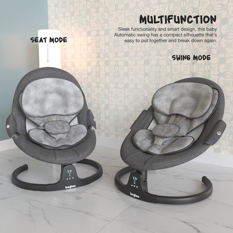 Baybee Lullabies Automatic Electric Baby Swing Cradle with Adjustable Swing Speed, Recline and Bluetooth