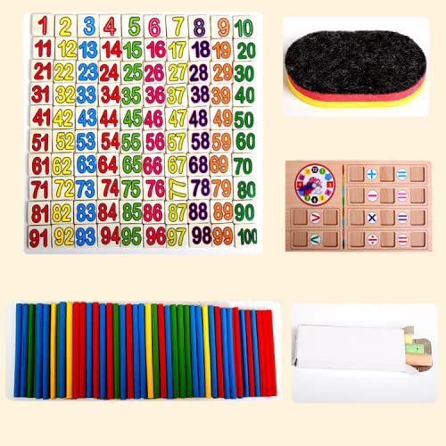 Baybee Wooden 2 in 1 Double Sided Multi-Functional Digital Computing Learning Blocks Box BAYBEE