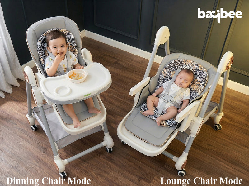 Baybee 3-in-1 Baby High Chair with Removable Double Food Tray, Reclining Seat — slide 1