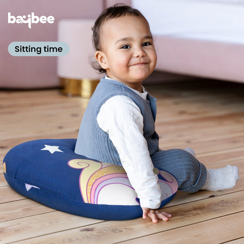 Soft Cushion Portable Baby Nursing Feeding Pillow for New Born Baby Breastfeeding with Back Support & Belt BAYBEE