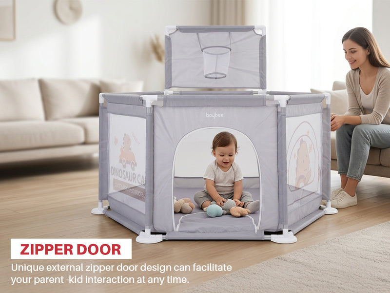 Baybee Neo Plus Kids Playpen for Babies Baby Activity Playards with Basket Ball Hoop — slide 2