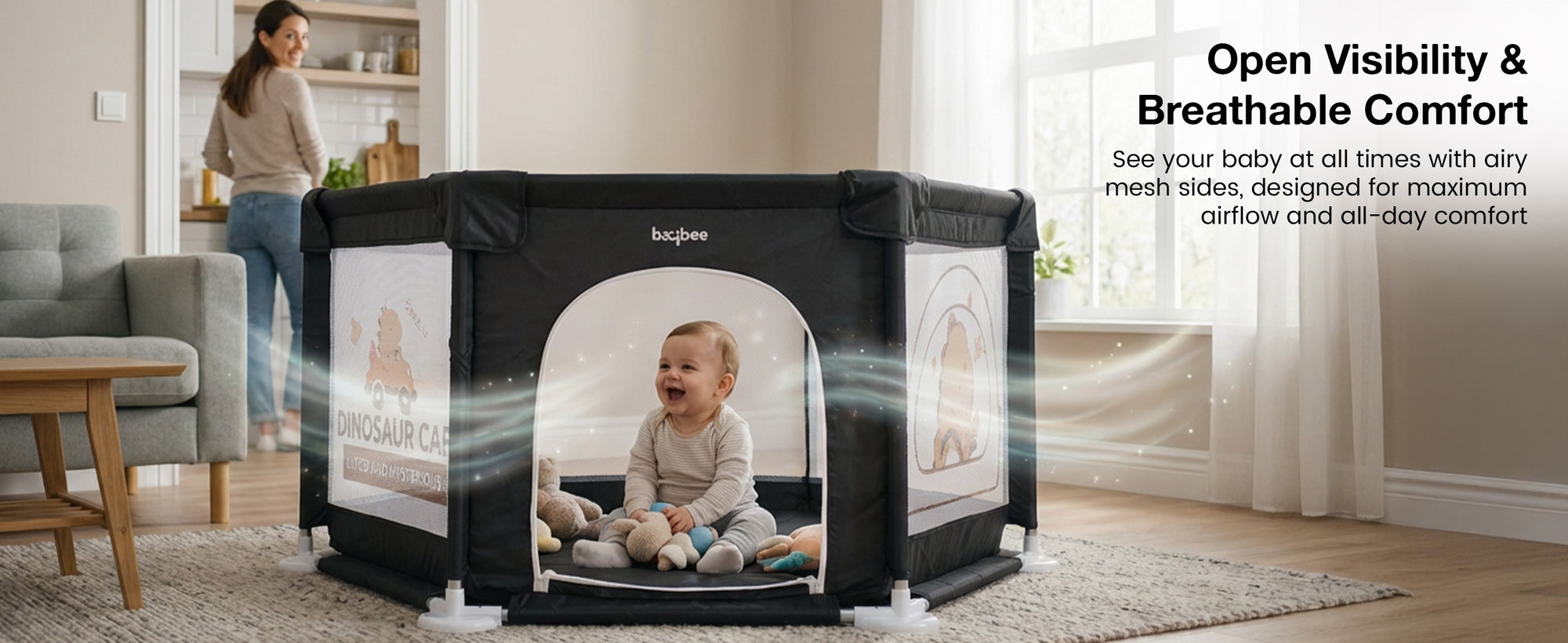 Baybee Neo Kids Playpen for Babies Baby Activity Playards with Zipper Lock — slide 2