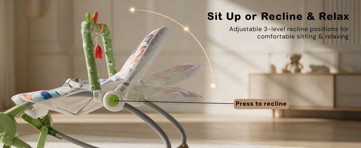 Baybee 2 in 1 Baby Rocker & Bouncer, 3-Position Recline — slide 2