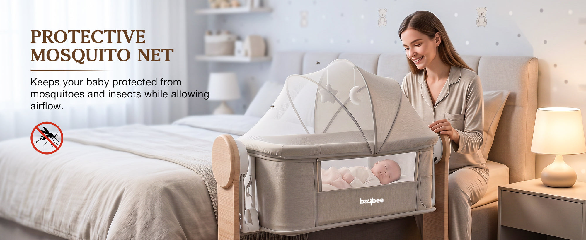 Baybee Wooden 3 in 1 Electric Baby Cradle Convertible Cot & Bassinet — slide 1