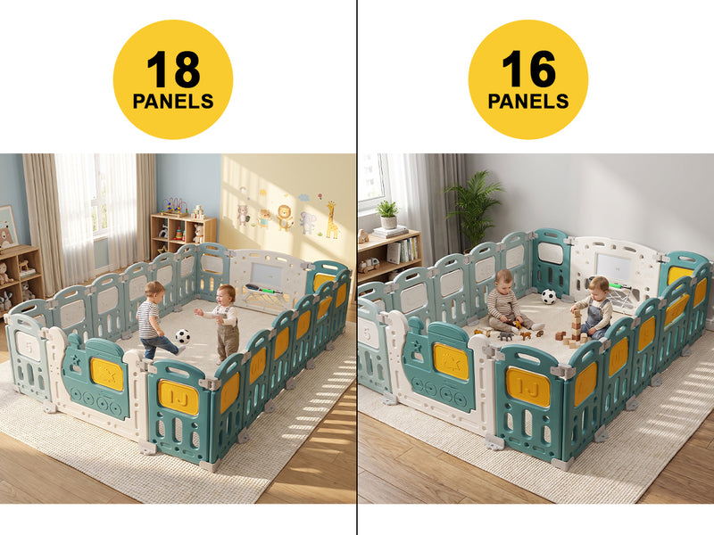 Baybee Train Kids Playpen for Babies (16 Panels) Foldable Baby Play Area Indoor Setup with Safety Lock — slide 2