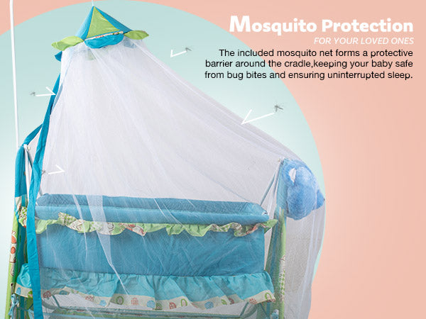 Baybee Fuffy Baby Swing Cradle for Newborn Baby with Mosquito Net, Storage & Wheels — slide 2