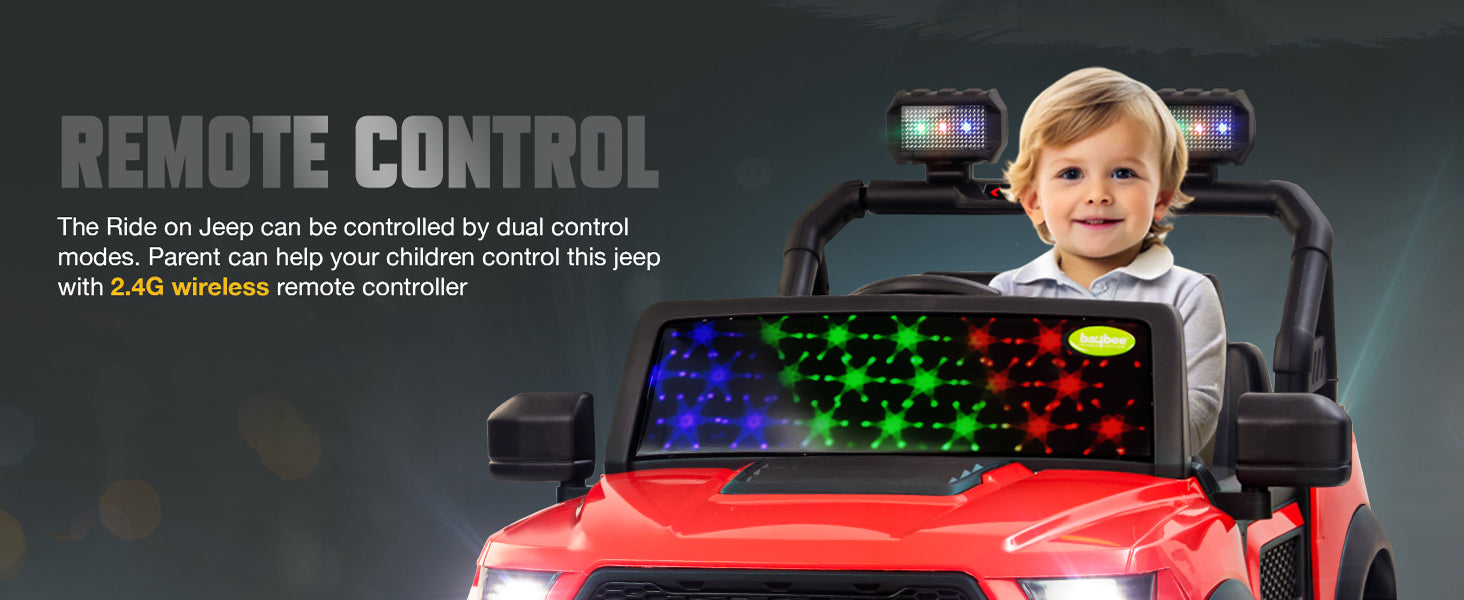 Baybee Bronco Battery Operated Jeep for Kids RGB Windshield Light & Music — slide 1