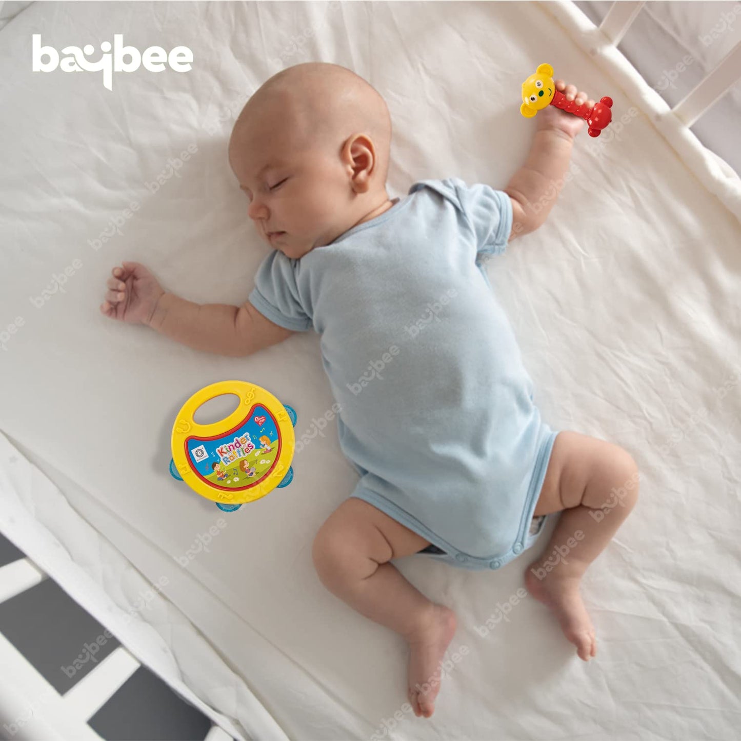 Baybee Pack of 2 Baby Toys Rattles Set with Smooth Edges for Babies.