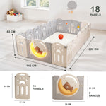 Baybee 2-in-1 Moon Foldable Baby Playpen with Glowing Light for 0-5 Years  (18 Panel) Baybee India