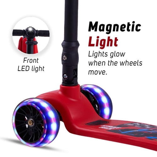 Baybee Speed Force 3 Wheel Kids Skate Scooter with Flashing LED PU Wheels BAYBEE