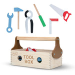 Baybee Wooden Toy Tool Kit Set for Kids | Mechanical Construction Toy Set DIY Educational Play Set | Carpenter Pretend Play Large Tool Kit for Kids | 6 Wooden Tools with Box Set for 3+ Years Baybee India