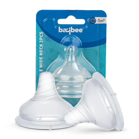 Baybee Wide Neck Baby Bottle Silicone Nipple Natural Flow Rate Feeding (Large) BAYBEE