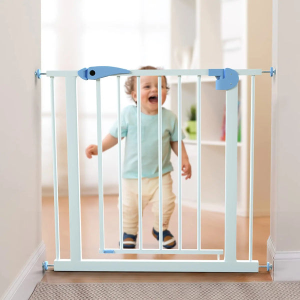 Baybee Auto Close Baby Safety Gate, Stairs & Doorways - White (70 - 80 Cm)