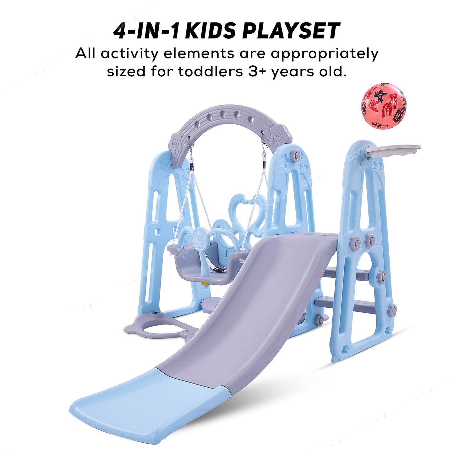 Twinkle 4 in 1 Swing and Slider Foldable Baby Garden Slide for Kids