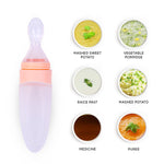 Baybee Infant Silicone Food Feeder, Anti-Colic & BPA Free Squeeze Feeder Bottle with Spoon for Semi-Solid Food for Infants