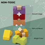 Baybee Wooden Rainbow Tower Building Blocks for Kids BAYBEE