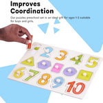 Baybee 2 in 1 Wooden Number and Shape Puzzles for Kids Wooden Numbers BAYBEE