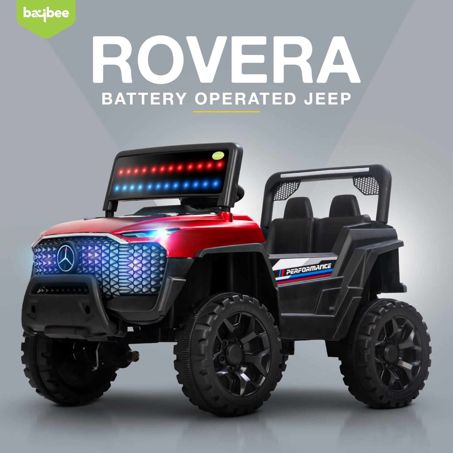 Baybee Rovera 4×4 Battery Operated Jeep for Kids, Ride on Toy Kids Car with RGB Windshield Light & Music | Baby Big Battery Car Toys for Kids | Electric Jeep Car for Kids to Drive 2 to 6 Years