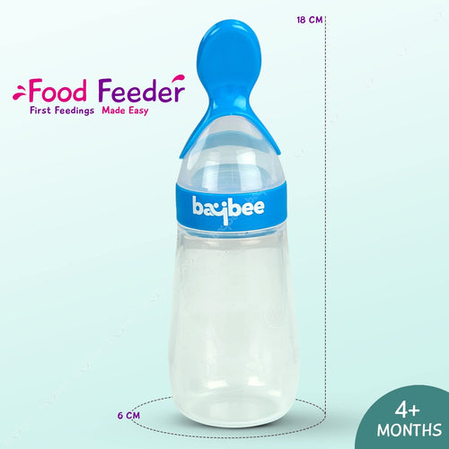 Baybee Silicone Food Squeeze Feeder Anti-Colic & BPA Free with Spoon for Infants Baybee India