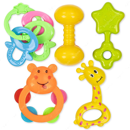 Baybee 5 Pcs Baby Rattles Teether Toys Set for Babies BAYBEE