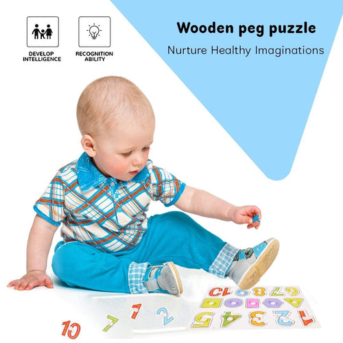 Baybee 2 in 1 Wooden Number and Shape Puzzles for Kids Wooden Numbers BAYBEE