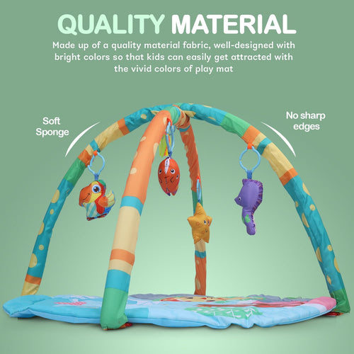 Joyful Juniors 2 in 1 Cotton Playgym with Rattle for Babies - Round Shape Baybee India