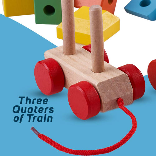 Baybee Wooden Push N Pull Train with Shape & Colour Sorter Wooden Toys for Kids BAYBEE