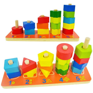 Baybee 3 in 1 Wooden Shape & Colour Sorting Wooden Toy for Kids