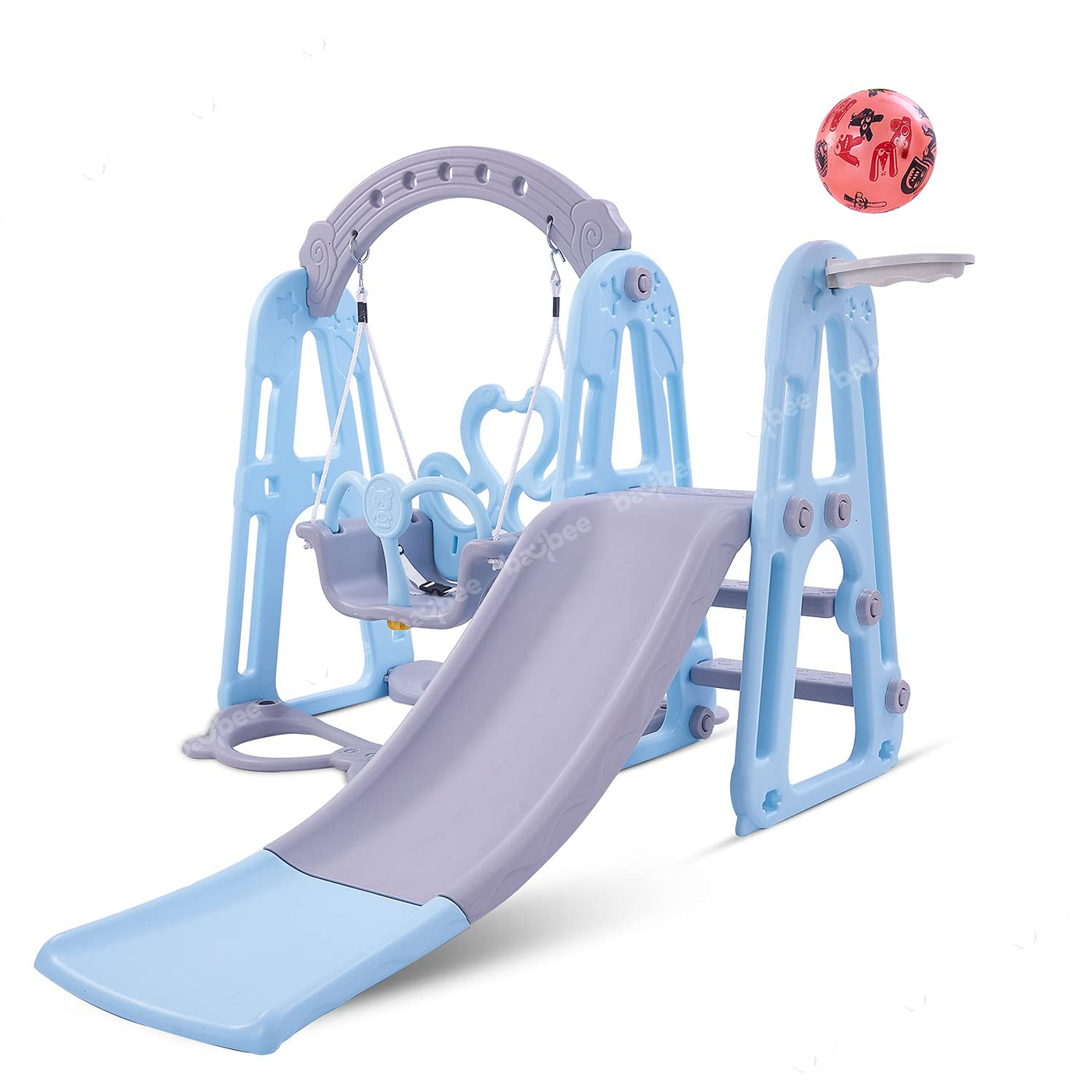 Baybee Twinkle 4 in 1 Toddlers Slider and Swing Basket Ball set