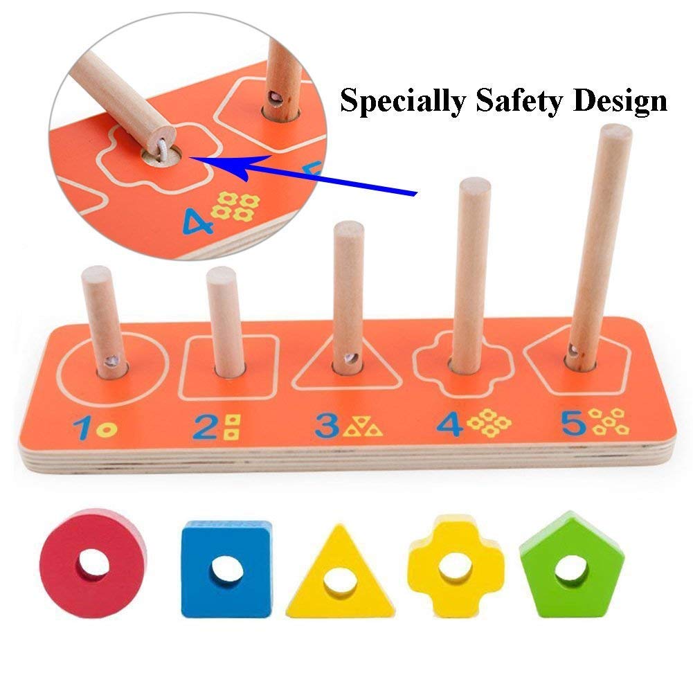 Baybee 3 in 1 Wooden Shape & Colour Sorting Wooden Toy for Kids