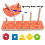 Baybee 3 in 1 Wooden Shape & Colour Sorting Wooden Toy for Kids BAYBEE
