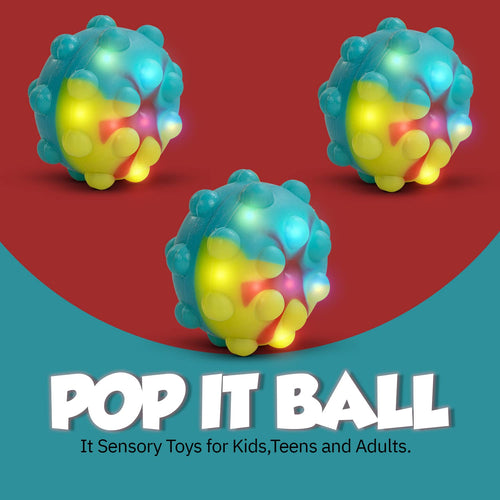Baybee Pack of 3 Pop It Lighting Ball Fidget Sensory Stress Balls Toys for Kids Adults BAYBEE