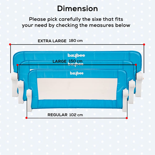 BAYBEE Bed Rail Guard Height Adjustable Barrier for Baby - 180 x 42 cm BAYBEE