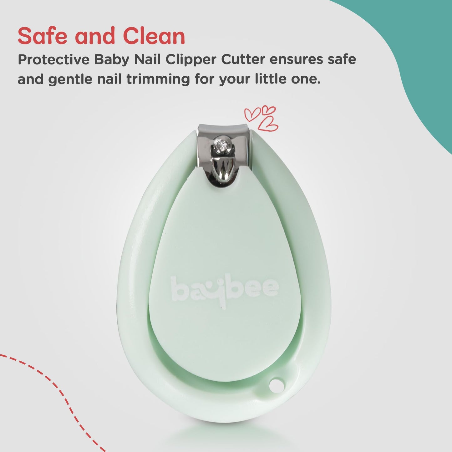 Baybee Baby Nail Clipper with Skin Guard, Safety Nails Cutter (Pack of 2) BAYBEE