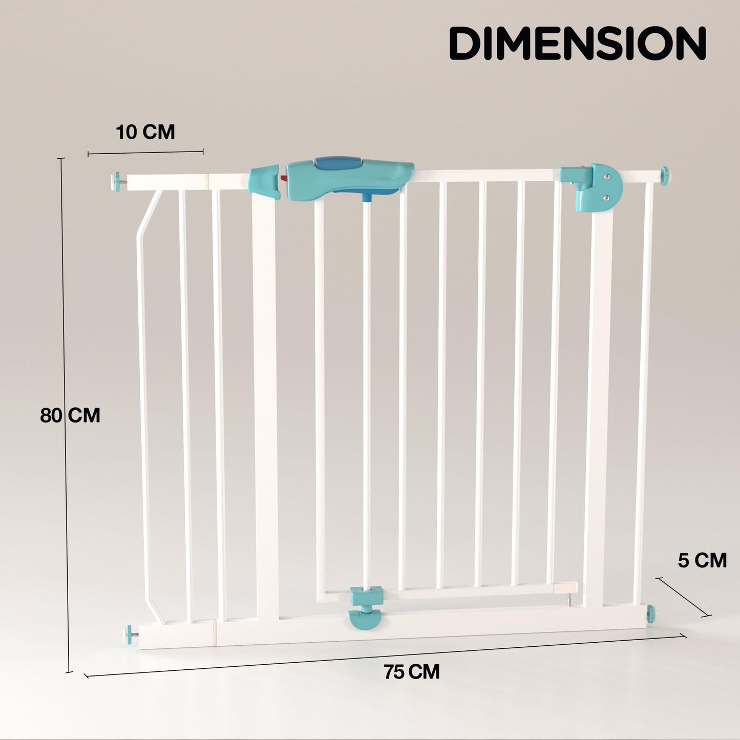 Baybee Auto Close Baby Safety Gate for Kids, Extra Tall Baby Fence Barrier Dog Gate with Easy Walk-Thru Child Gate | Baby Gate for House, Stairs, Door | Safety Gate for Baby (Green (75-85 +10cm))